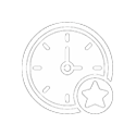 Clock with star icon
